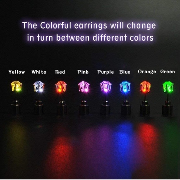 Private bundle. 3 pairs Color Changing LED Stud Earrings - Picture 2 of 4